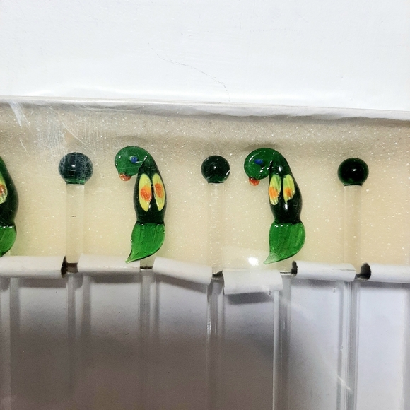 Parrot Glass Swizzle Sticks Set - Picture 2 of 3